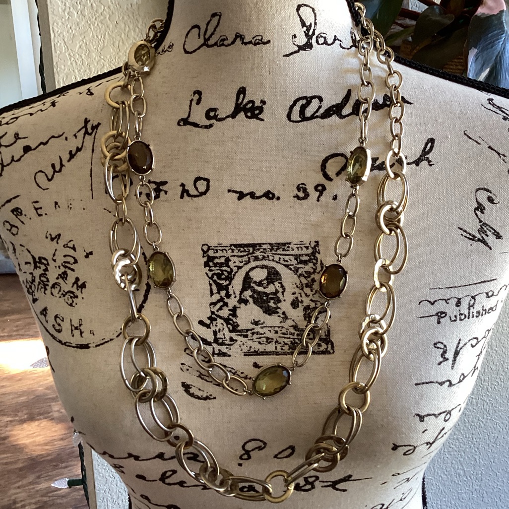 Gold And Brown Chain Necklace Set